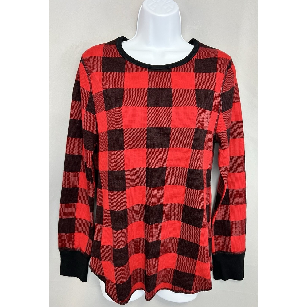 Old Navy Women's Size XL Red‎ Buffalo Plaid Waffle-Knit Pajama Top